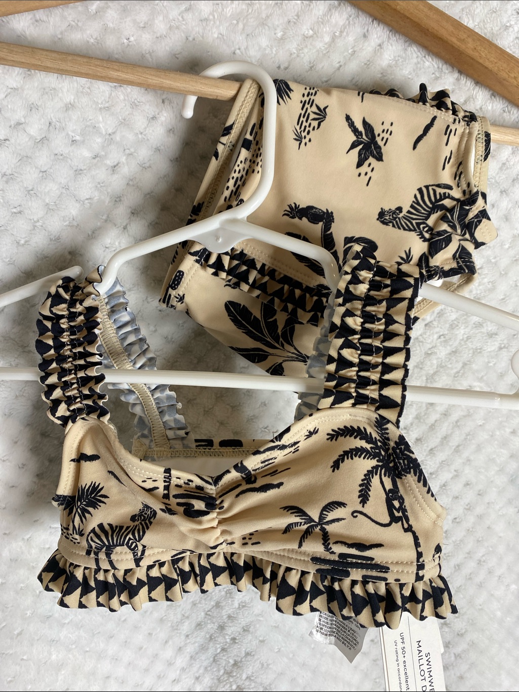 Janie And Jack Safari Print Ruffled Bikini Swimsuit